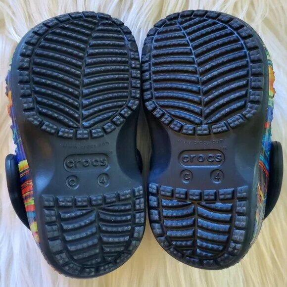 Crocs Baya Unisex Kids Multi-Colored Graphic Printed T-Back Clog SZ C4 - Picture 8 of 9